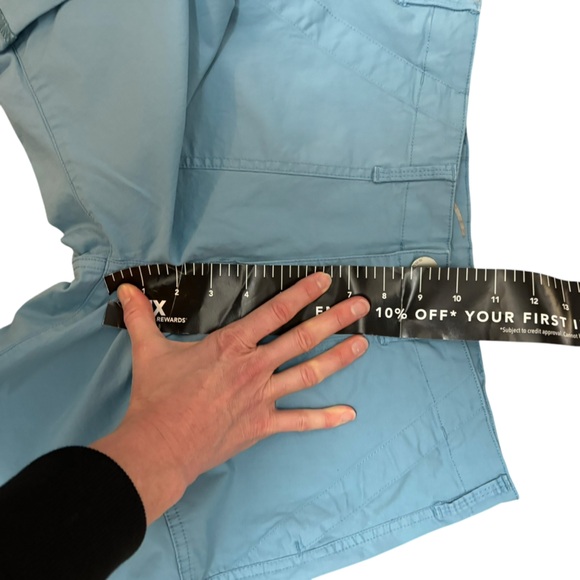 Seven 7 twill bermuda shorts light blue stretch cotton roll cuff size 4 - Picture 9 of 11